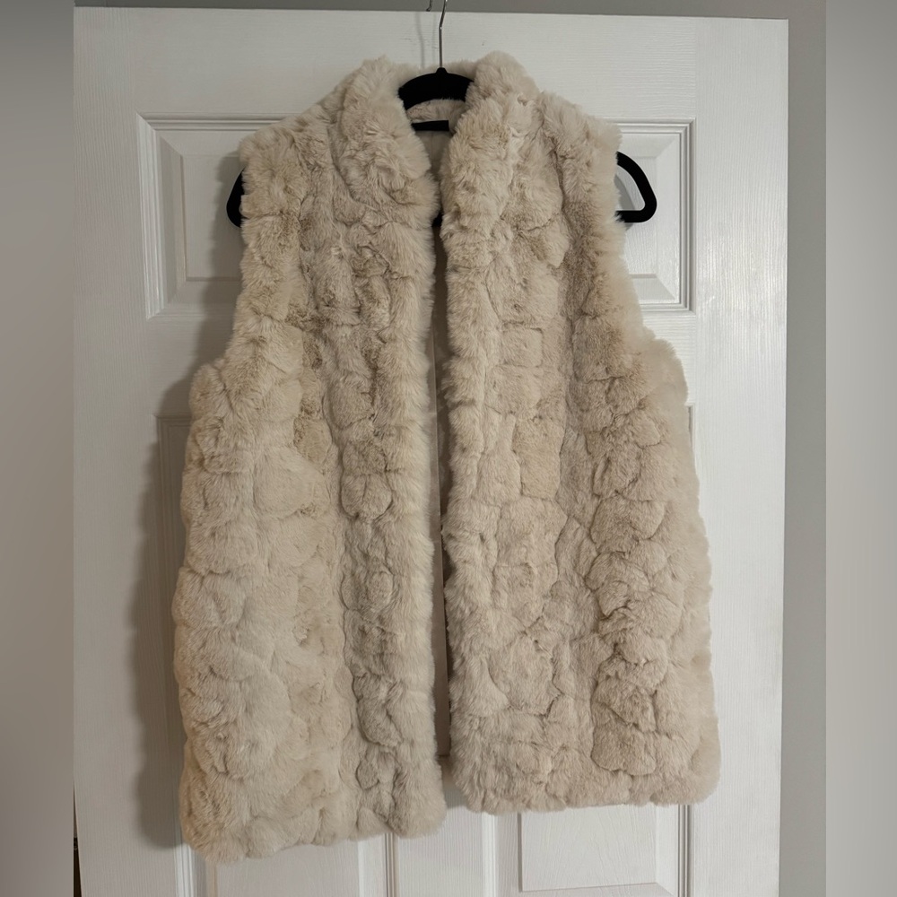 Rachel Zoe Faux Fur Cream Vest